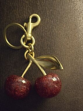 Red Glitter Cherry Bag Charm/ Keyring